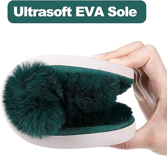 Women's Fuzzy Slippers, House Slippers, Open Toe Slippers Women's Fuzzy Slippers, House Slippers, Open Toe Slippers